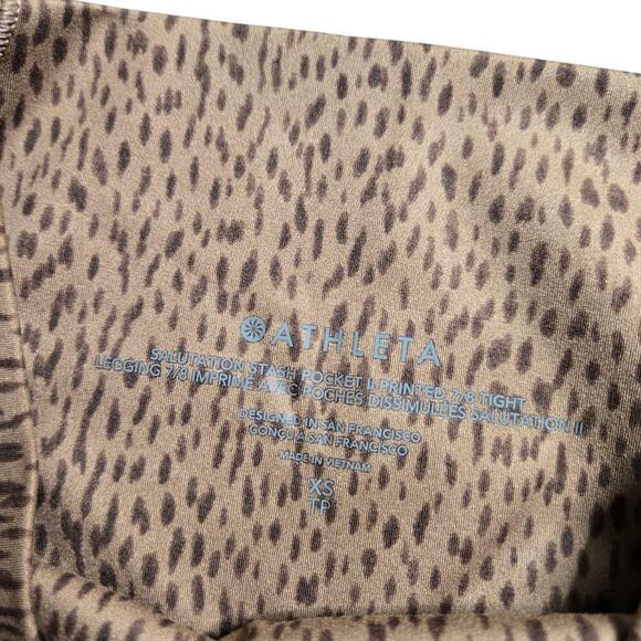 Athleta Salutation Stash 7/8 Leggings Leopard Print Size: XS - Picture 4 of 4